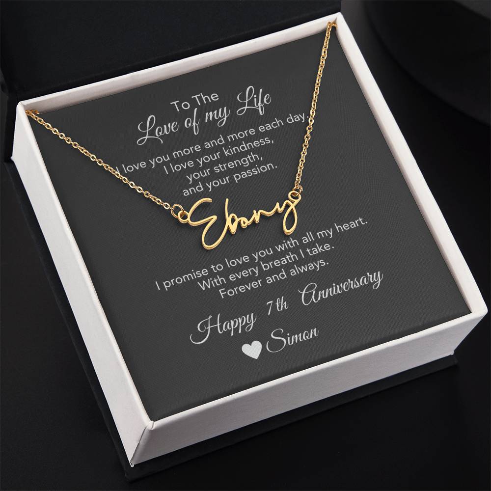 Personalized Anniversary Gift for Her, Enter Year & Name, Necklace & Message Card - MKTCustomDesigns