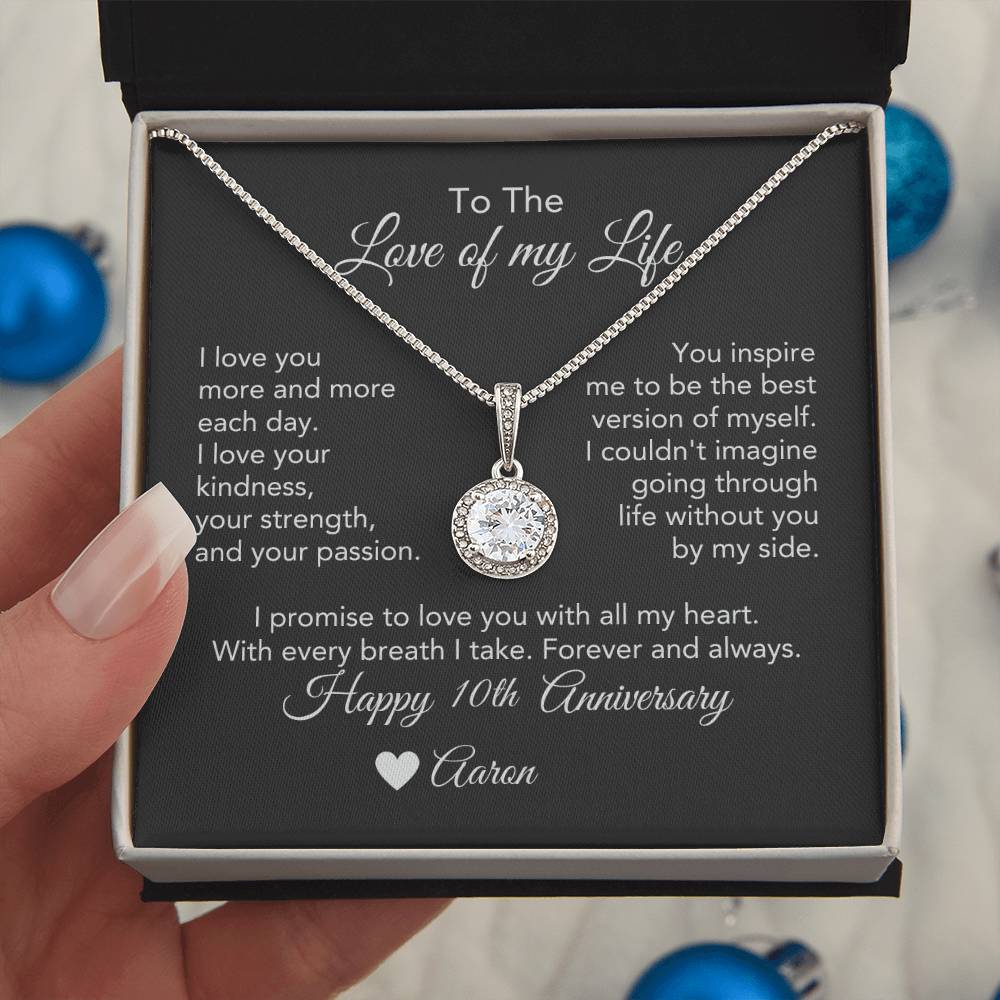 Personalized Anniversary Gift for Her, Enter Year & Name, Necklace & Message Card - MKTCustomDesigns