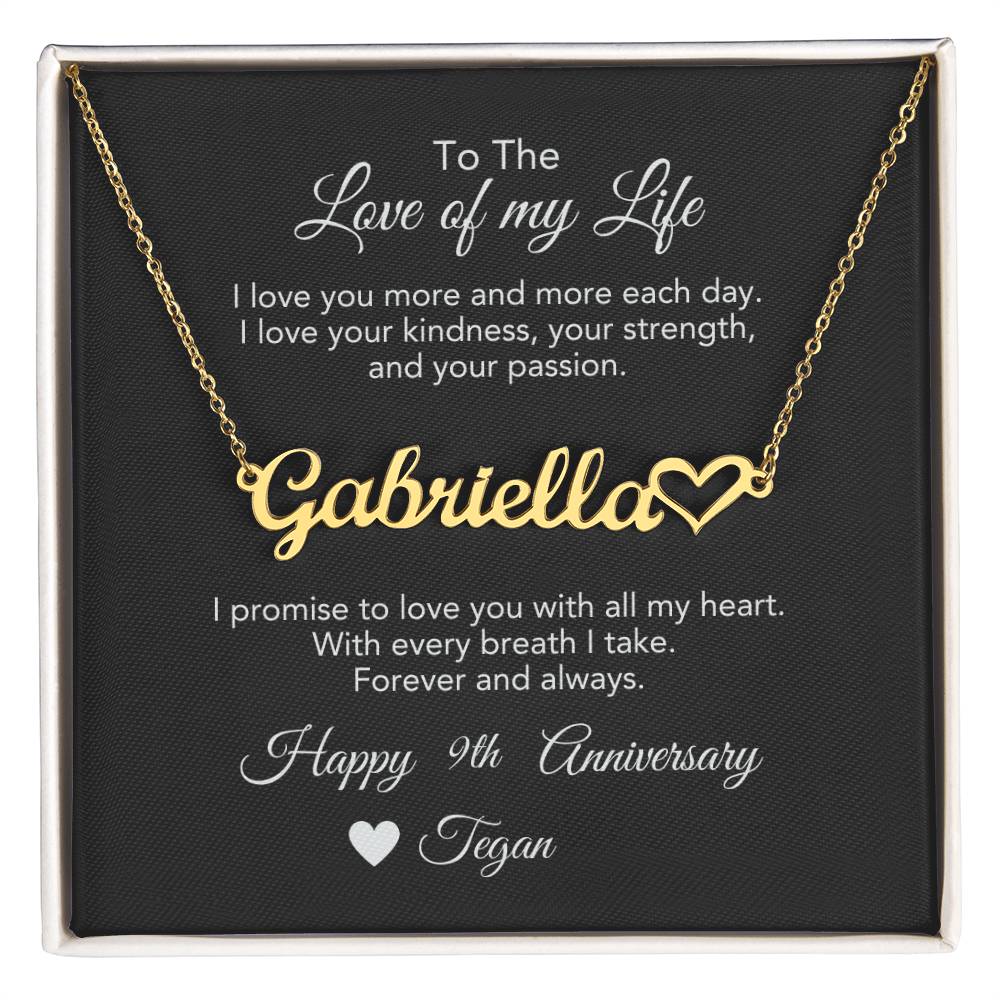 Personalized Anniversary Gift for Her, Enter Year & Name, Necklace & Message Card - MKTCustomDesigns