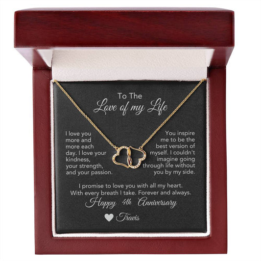 Personalized Anniversary Gift for Her, Enter Year & Name, Necklace & Message Card - MKTCustomDesigns