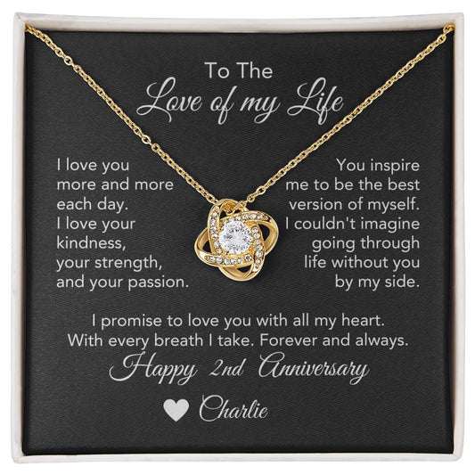 Personalized Anniversary Gift for Her, Enter Year & Name, Necklace & Message Card - MKTCustomDesigns