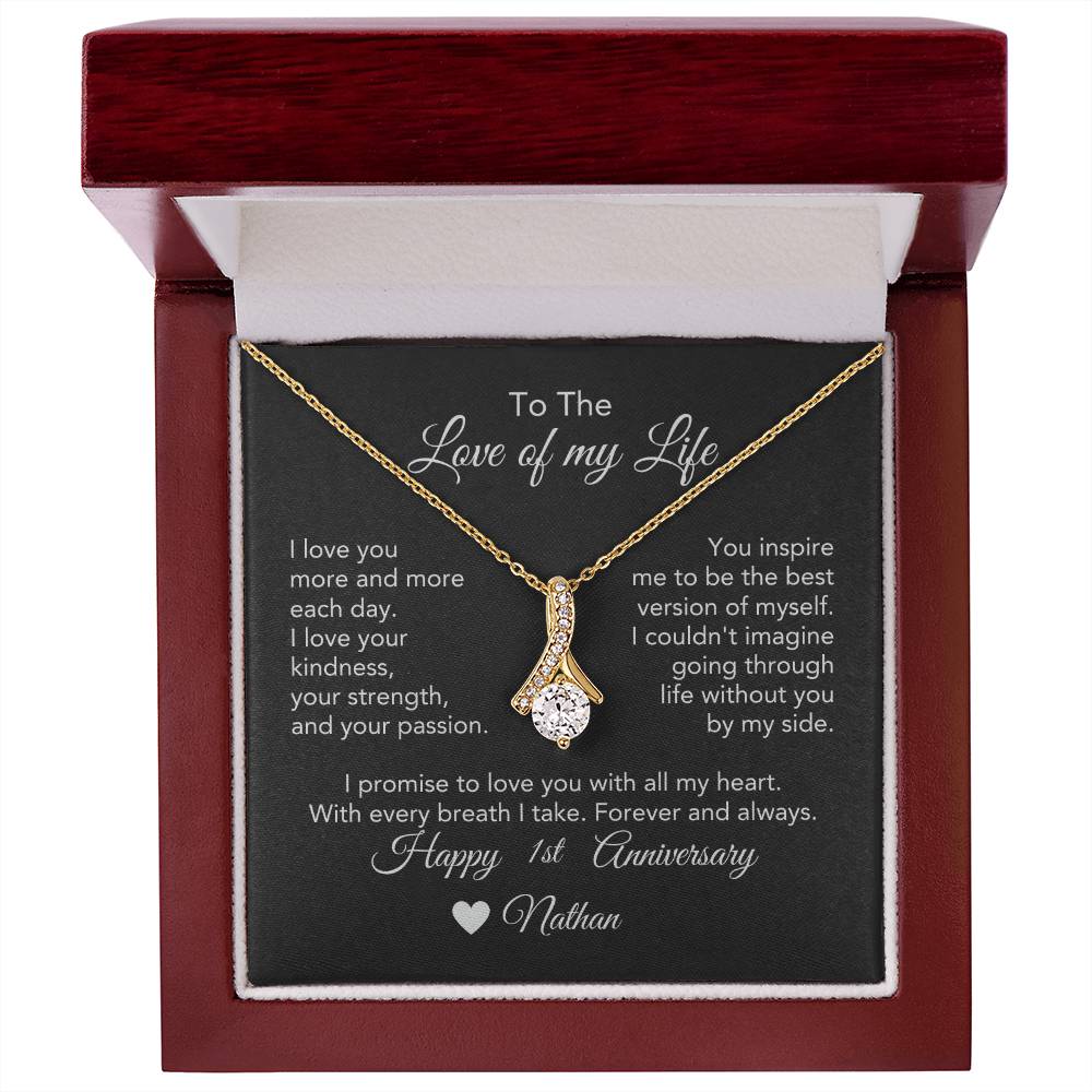 Personalized Anniversary Gift for Her, Enter Year & Name, Necklace & Message Card - MKTCustomDesigns