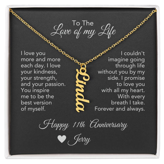 Personalized Anniversary Gift for Her, Enter Year & Name, Necklace & Message Card - MKTCustomDesigns