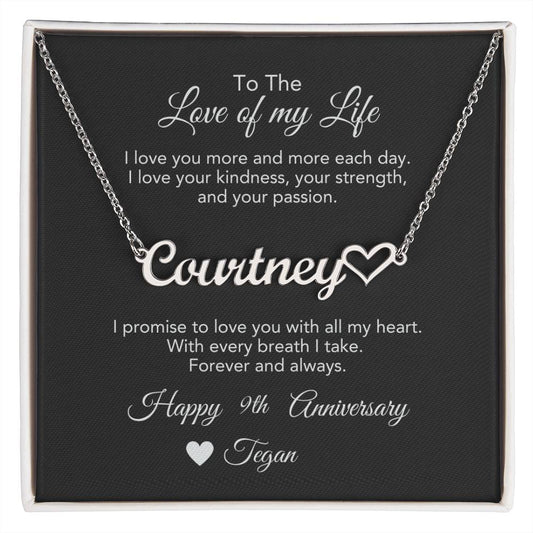 Personalized Anniversary Gift for Her, Enter Year & Name, Necklace & Message Card - MKTCustomDesigns