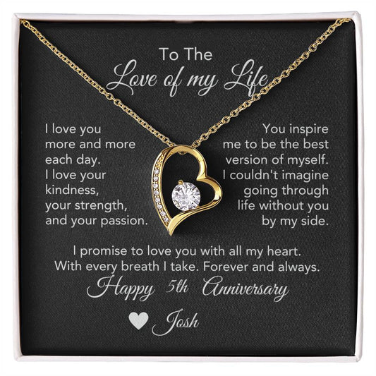 Personalized Anniversary Gift for Her, Enter Year & Name, Necklace & Message Card - MKTCustomDesigns