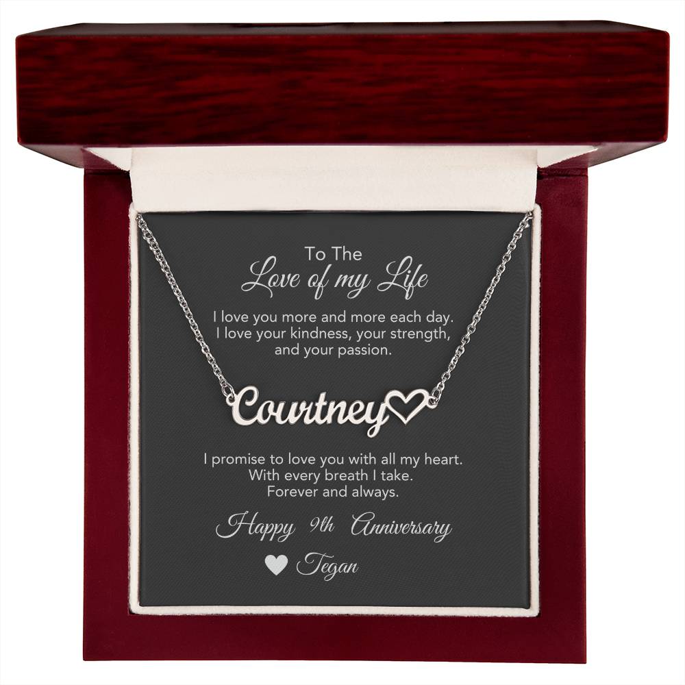 Personalized Anniversary Gift for Her, Enter Year & Name, Necklace & Message Card - MKTCustomDesigns