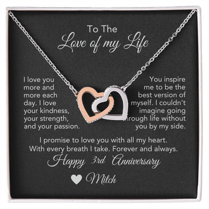 Personalized Anniversary Gift for Her, Enter Year & Name, Necklace & Message Card - MKTCustomDesigns