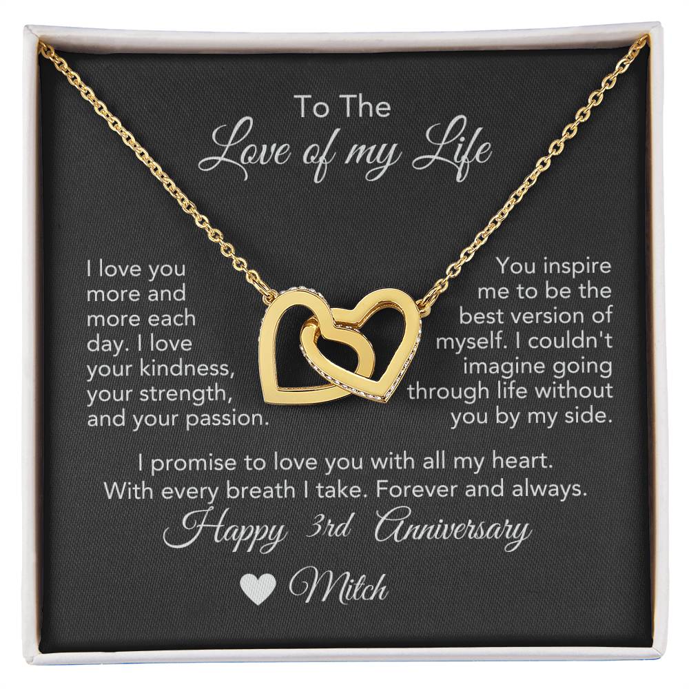 Personalized Anniversary Gift for Her, Enter Year & Name, Necklace & Message Card - MKTCustomDesigns