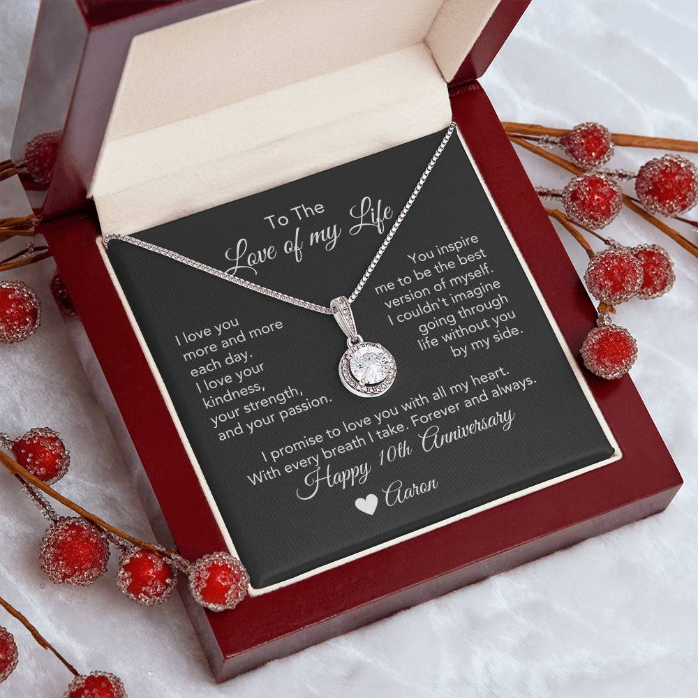 Personalized Anniversary Gift for Her, Enter Year & Name, Necklace & Message Card - MKTCustomDesigns