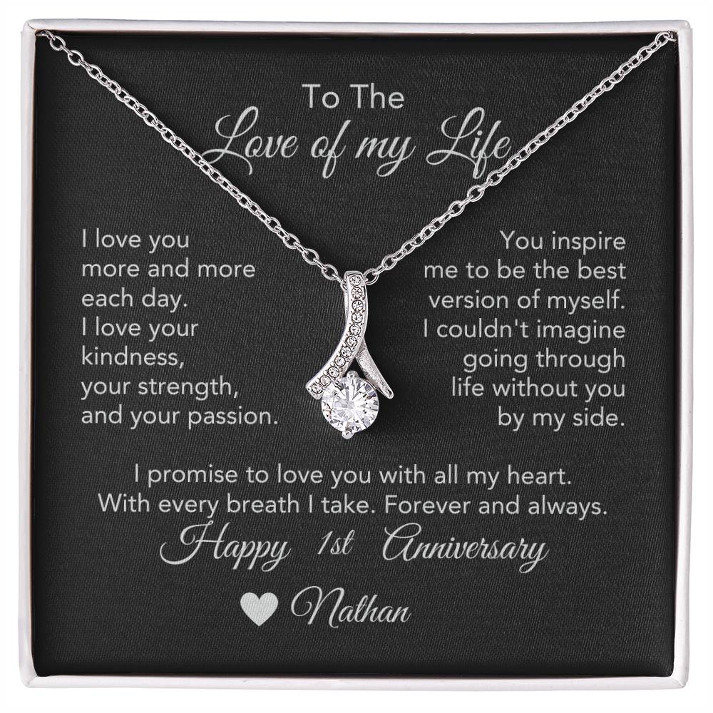 Personalized Anniversary Gift for Her, Enter Year & Name, Necklace & Message Card - MKTCustomDesigns