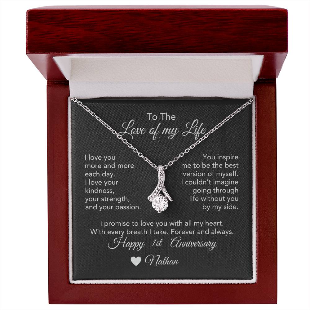 Personalized Anniversary Gift for Her, Enter Year & Name, Necklace & Message Card - MKTCustomDesigns