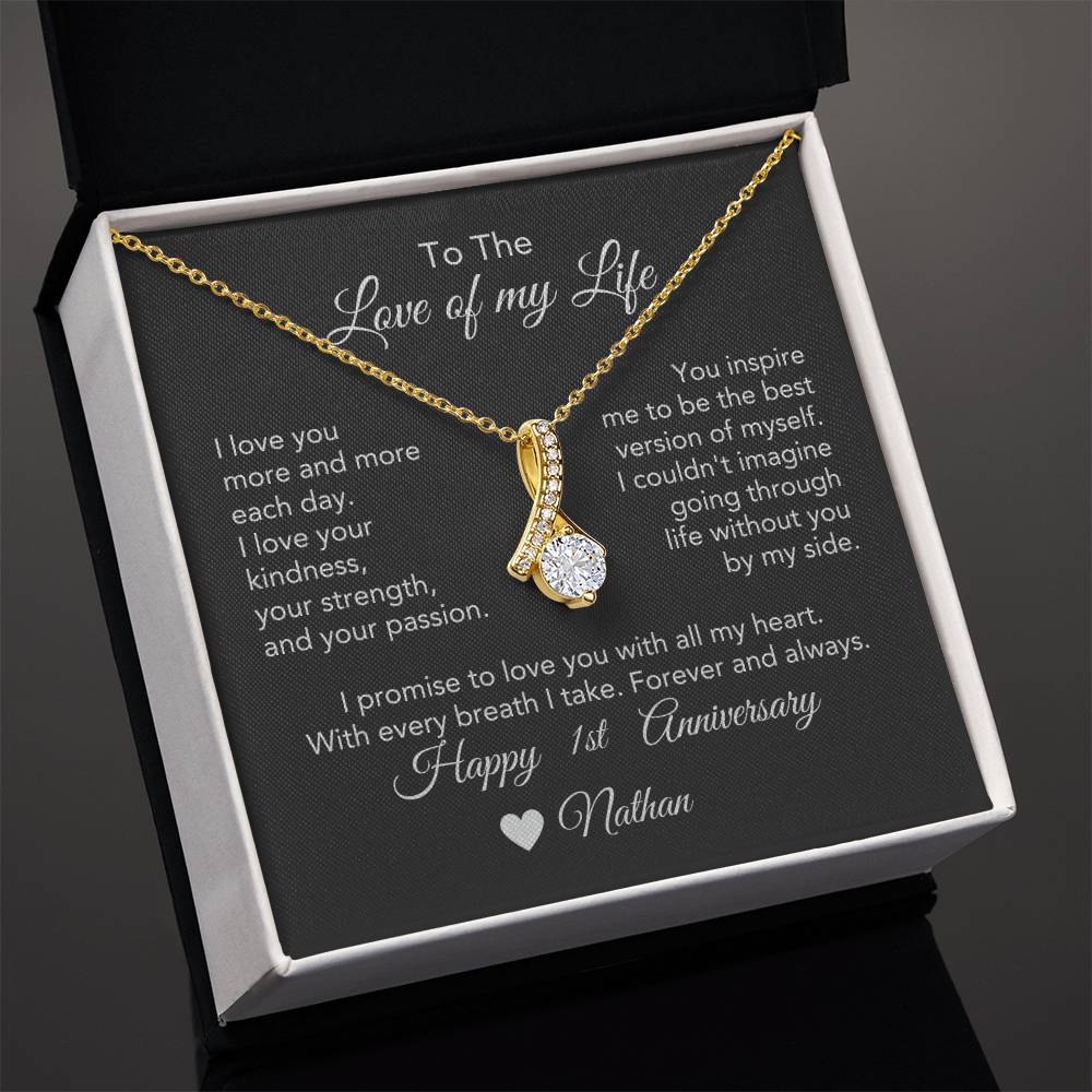 Personalized Anniversary Gift for Her, Enter Year & Name, Necklace & Message Card - MKTCustomDesigns