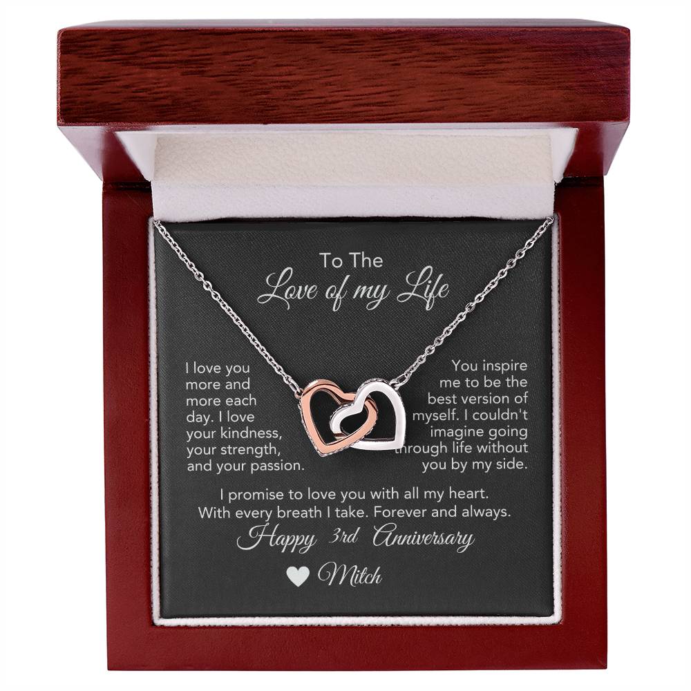 Personalized Anniversary Gift for Her, Enter Year & Name, Necklace & Message Card - MKTCustomDesigns