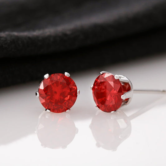 Red Cubic Zirconia Earrings - MKTCustomDesigns