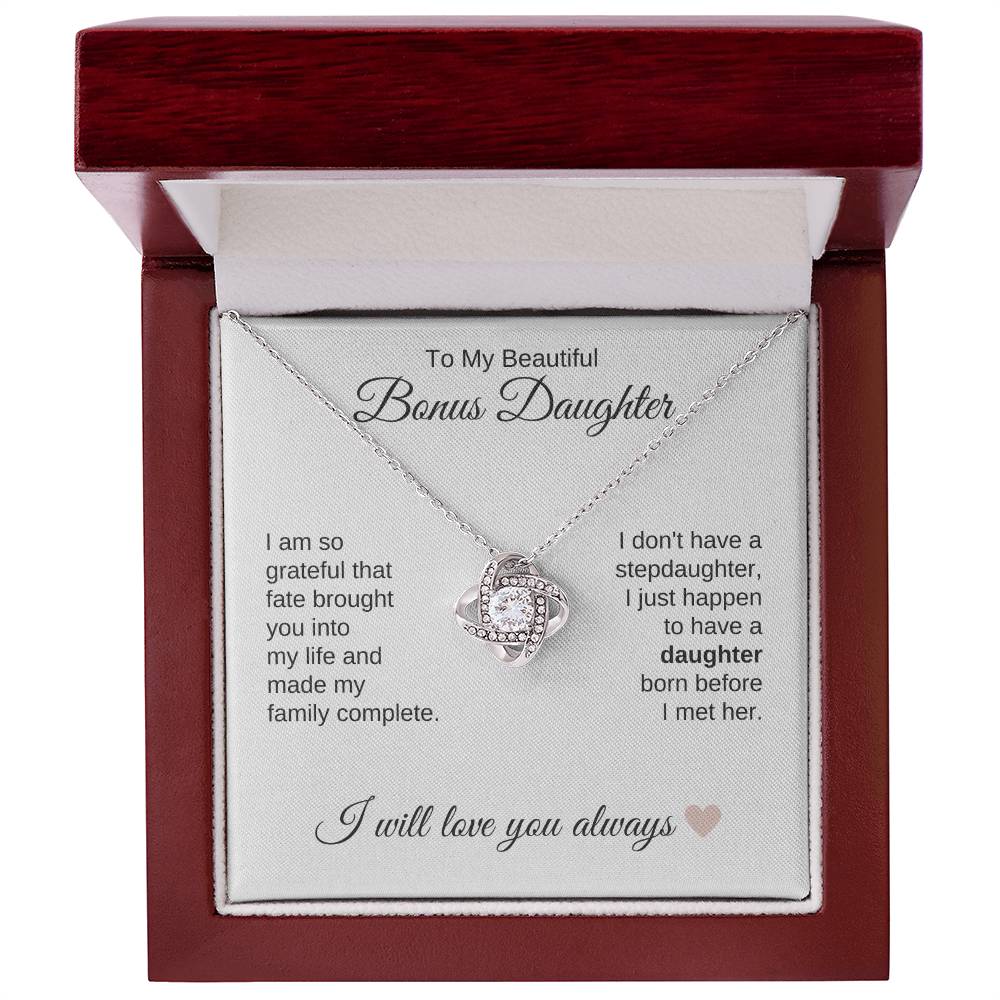 To My Bonus Daughter Necklace Gift, Stepdaughter Gift for Birthday, Christmas Gift for Step Daughter - MKTCustomDesigns