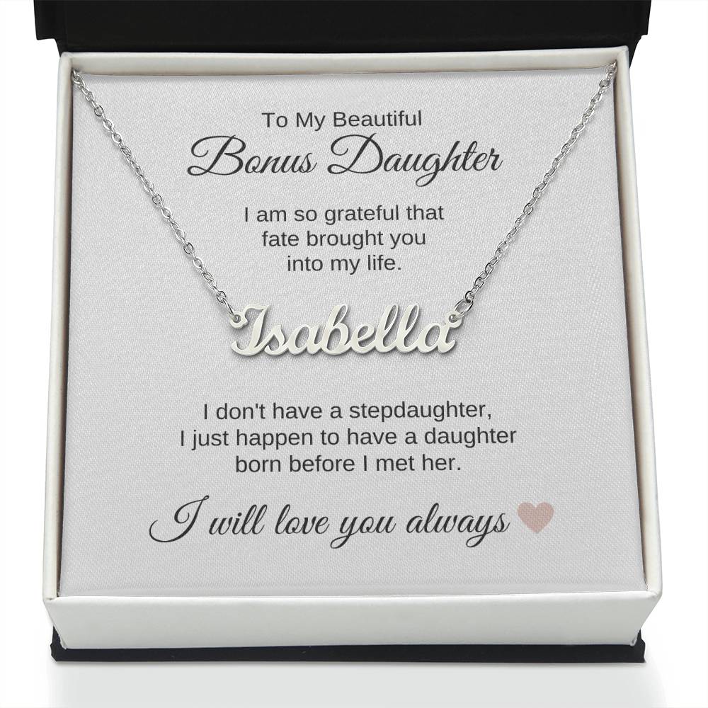 To My Bonus Daughter Necklace Gift, Stepdaughter Gift for Birthday, Christmas Gift for Step Daughter - MKTCustomDesigns