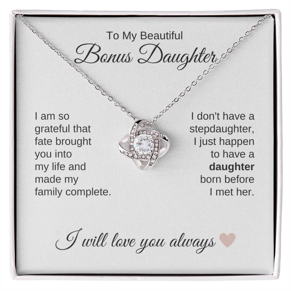 To My Bonus Daughter Necklace Gift, Stepdaughter Gift for Birthday, Christmas Gift for Step Daughter - MKTCustomDesigns