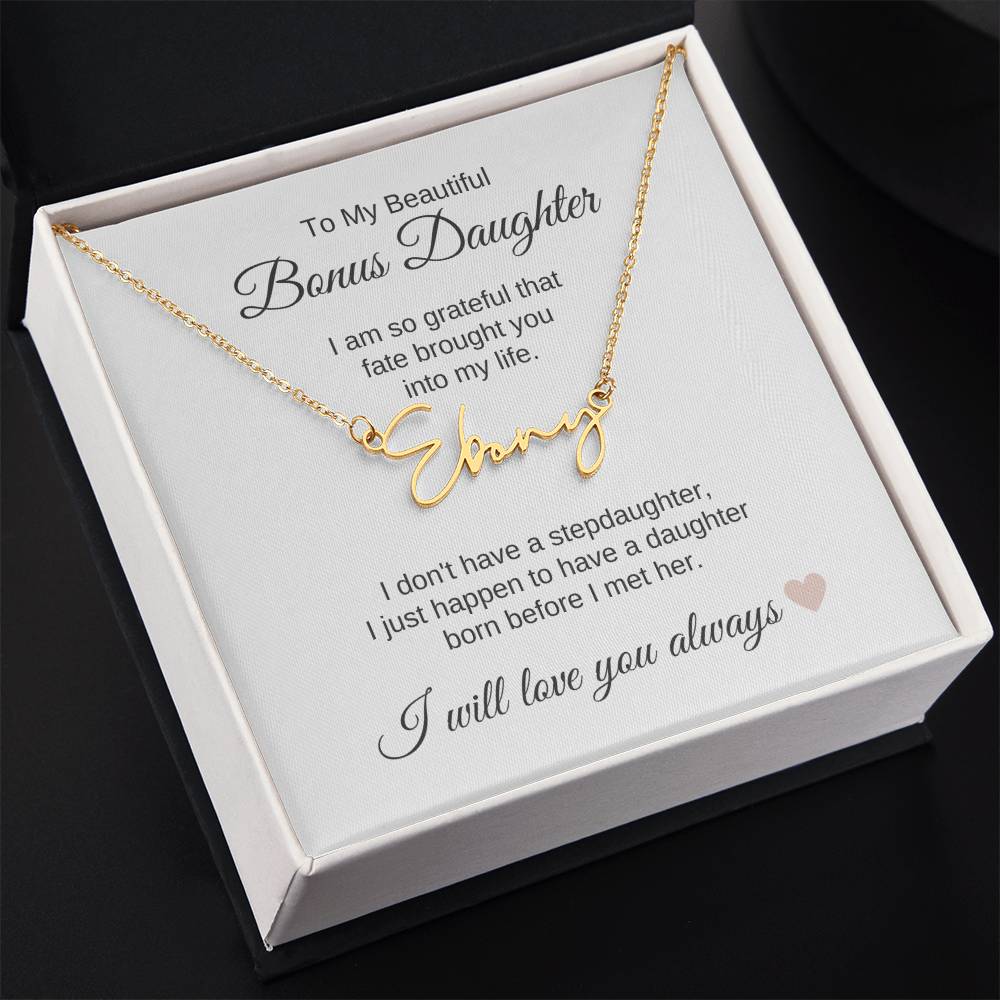 To My Bonus Daughter Necklace Gift, Stepdaughter Gift for Birthday, Christmas Gift for Step Daughter - MKTCustomDesigns