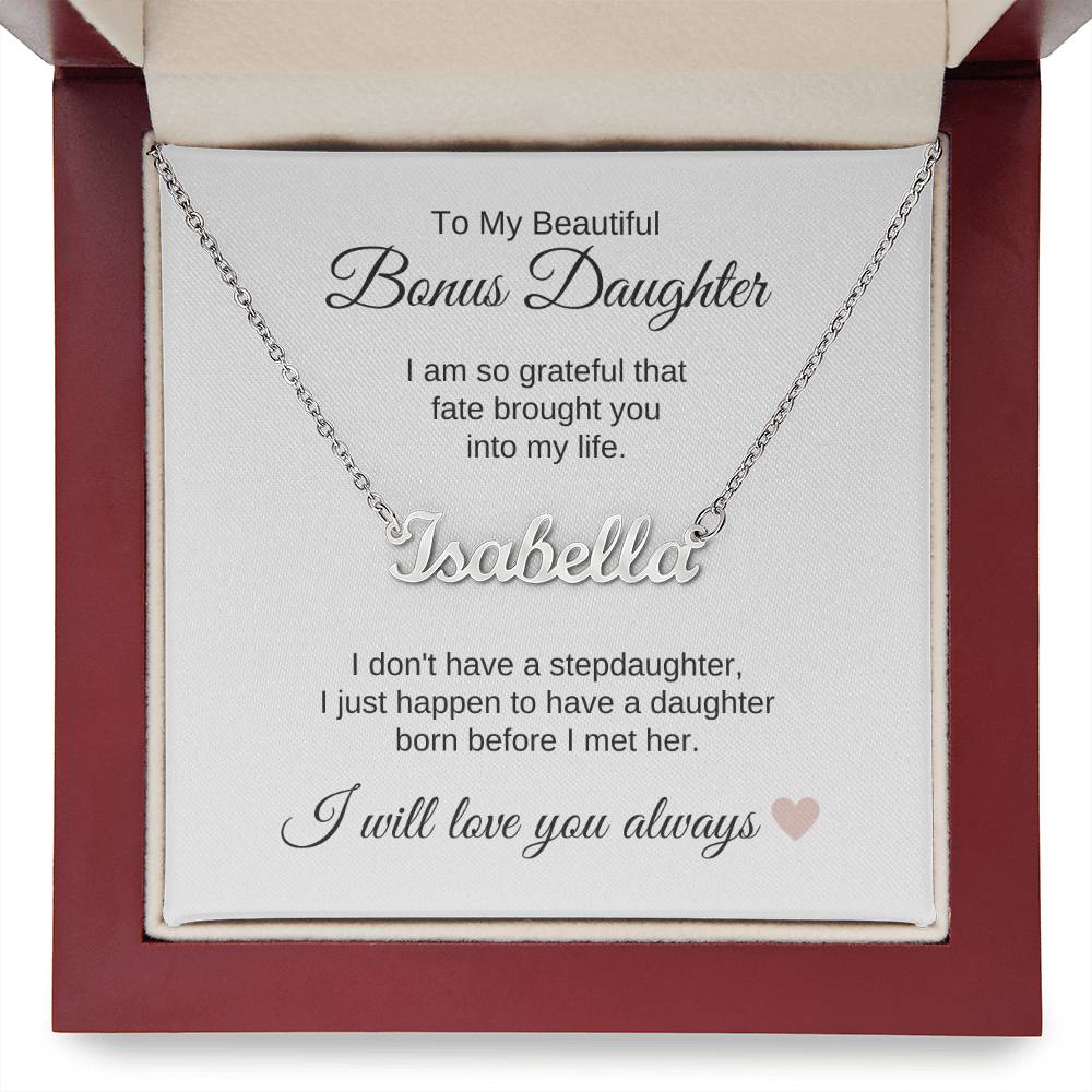 To My Bonus Daughter Necklace Gift, Stepdaughter Gift for Birthday, Christmas Gift for Step Daughter - MKTCustomDesigns