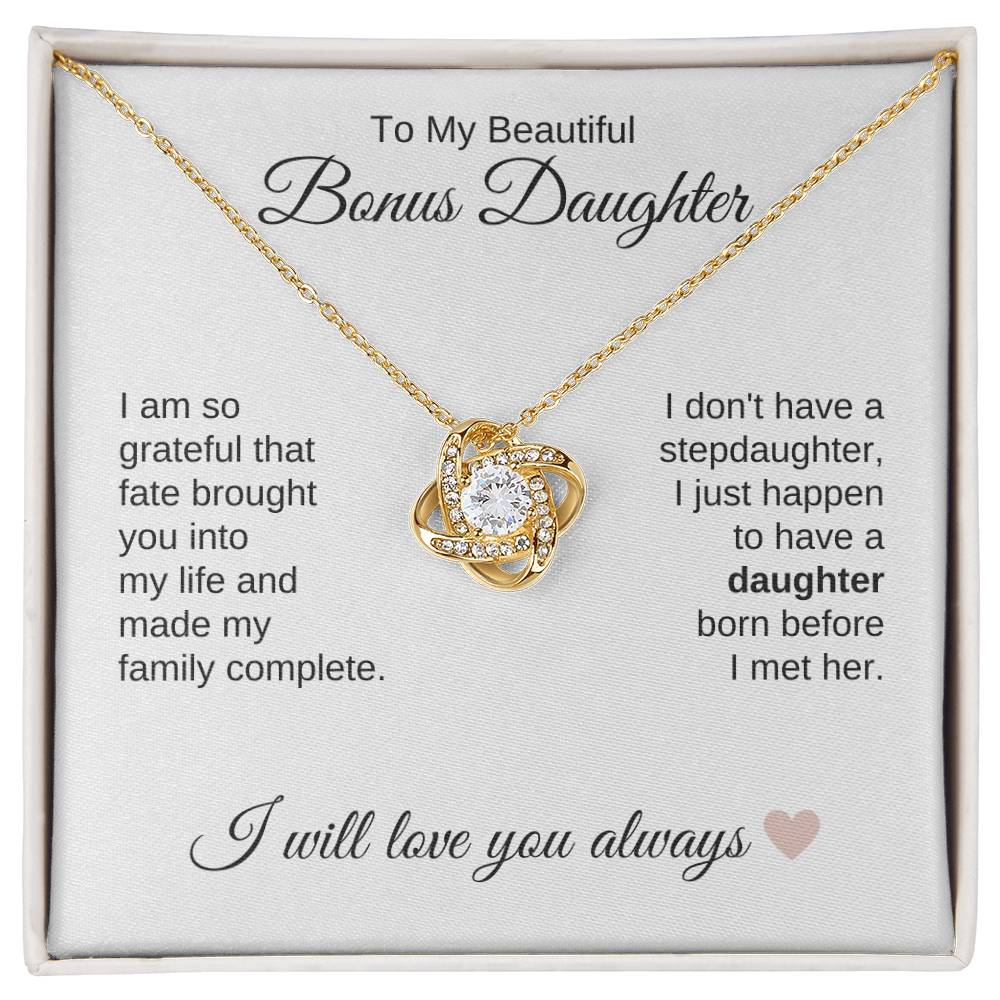 To My Bonus Daughter Necklace Gift, Stepdaughter Gift for Birthday, Christmas Gift for Step Daughter - MKTCustomDesigns