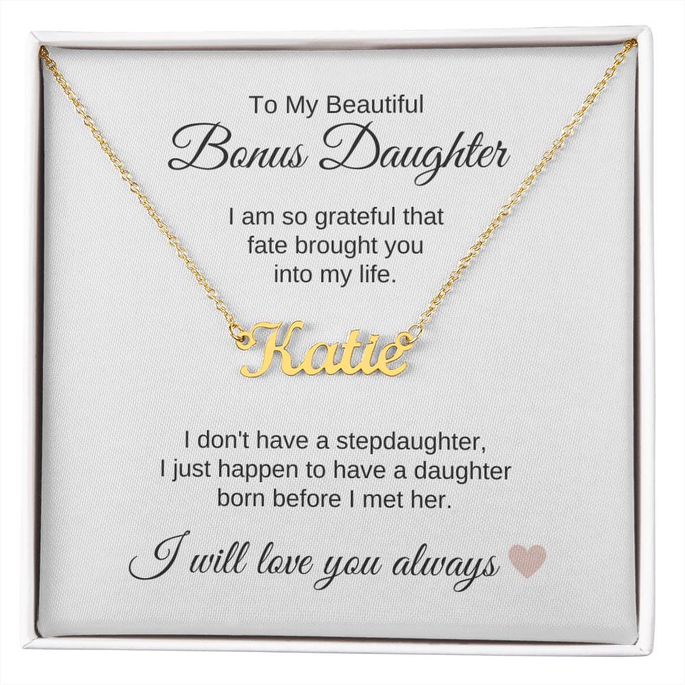 To My Bonus Daughter Necklace Gift, Stepdaughter Gift for Birthday, Christmas Gift for Step Daughter - MKTCustomDesigns