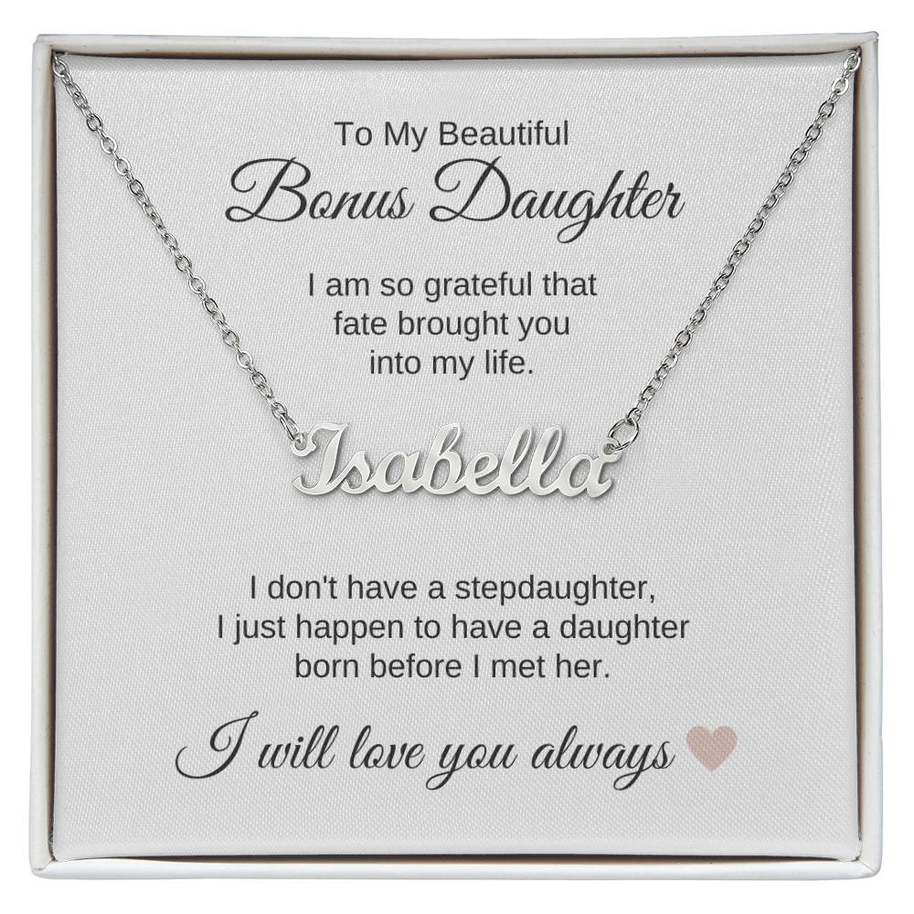 To My Bonus Daughter Necklace Gift, Stepdaughter Gift for Birthday, Christmas Gift for Step Daughter - MKTCustomDesigns