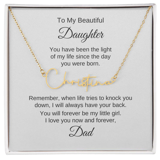 Daughter Gift from Dad Gifts to Daughter from Dad Custom Name Necklace - MKT Custom Jewelry