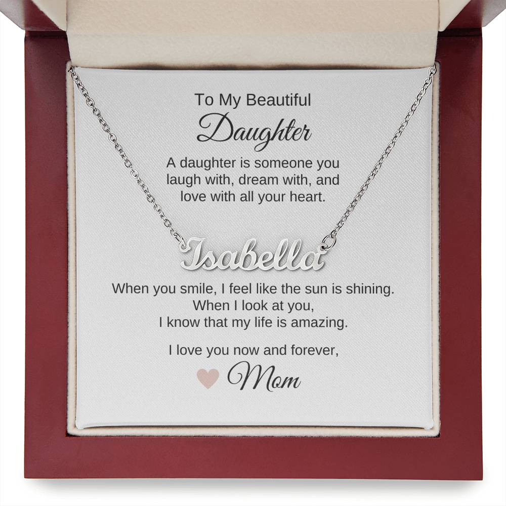 Daughter Mom Gifts for Daughter Necklace Custom Name Necklace - MKT Custom Jewelry