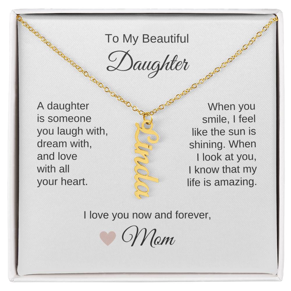 Daughter Mom Gifts for Daughter Necklace Mom to Daughter Custom Name - MKT Custom Jewelry