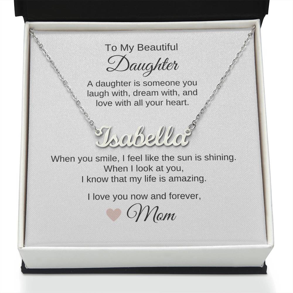 Daughter Mom Gifts for Daughter Necklace Custom Name Necklace - MKT Custom Jewelry