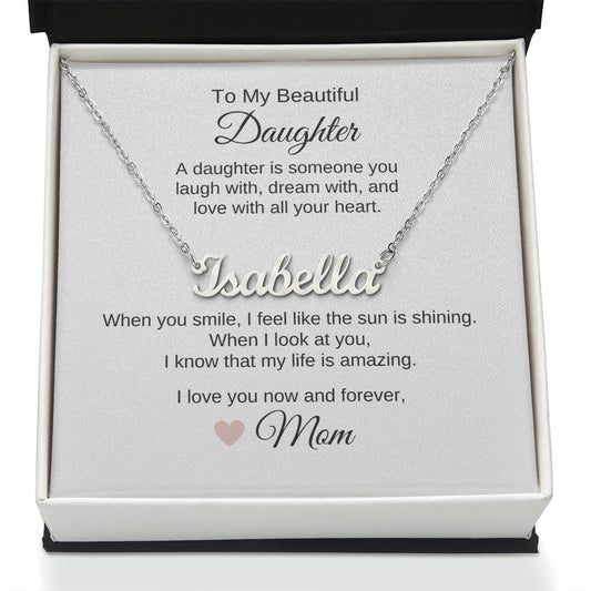 Daughter Mom Gifts for Daughter Necklace Custom Name Necklace - MKT Custom Jewelry