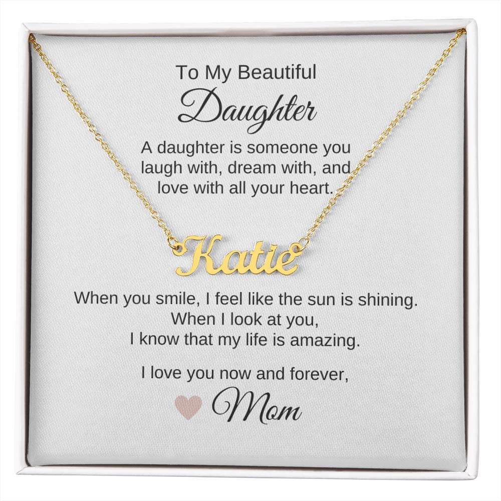 Daughter Mom Gifts for Daughter Necklace Custom Name Necklace - MKT Custom Jewelry