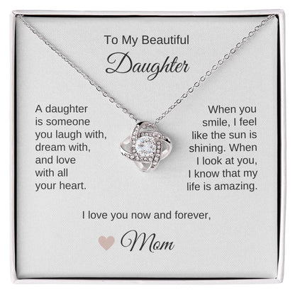 Daughter Mom Gifts for Daughter Necklace Gold Love Knot Necklace - MKT Custom Jewelry