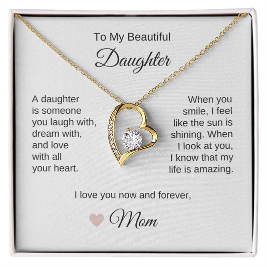 Daughter Mom Gifts for Daughter Necklace Gold Heart Necklace - MKT Custom Jewelry