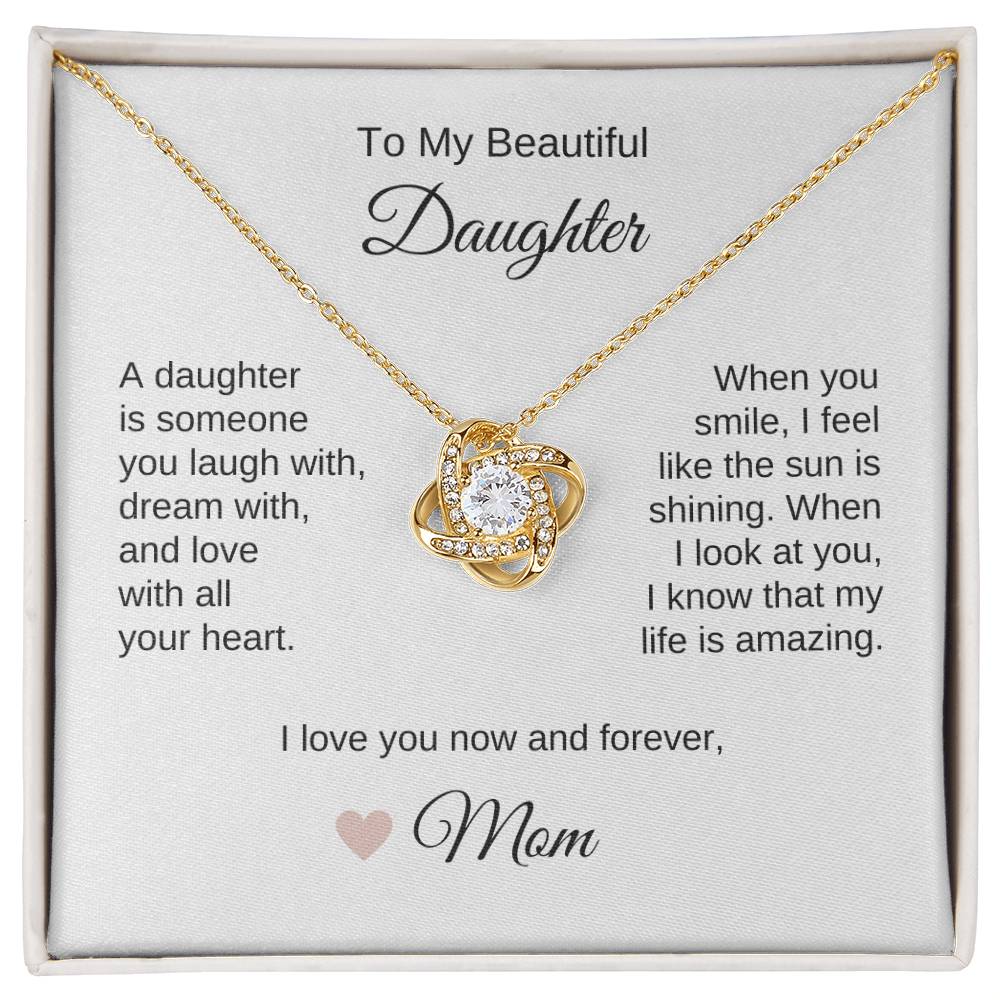 Daughter Mom Gifts for Daughter Necklace Gold Love Knot Necklace - MKT Custom Jewelry