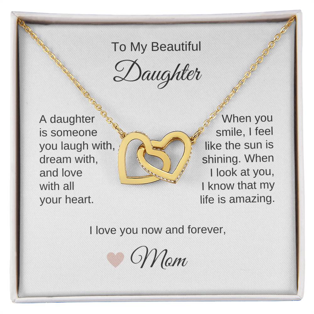 Daughter Mom Gifts for Daughter Necklace Interlocking Hearts Necklace - MKT Custom Jewelry