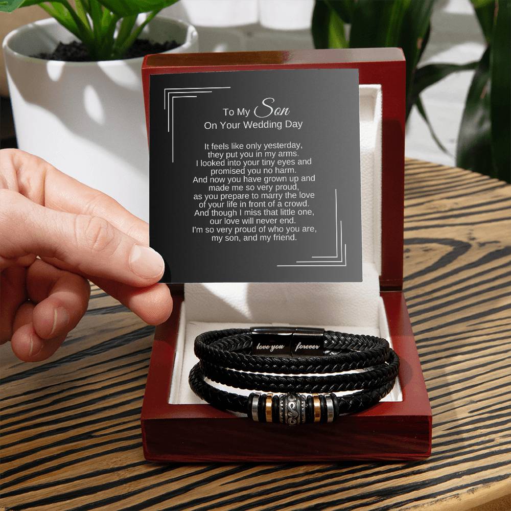 To my Son on your Wedding Day Bracelet, Gifts for Son on Wedding Day – MKT  Custom Jewelry