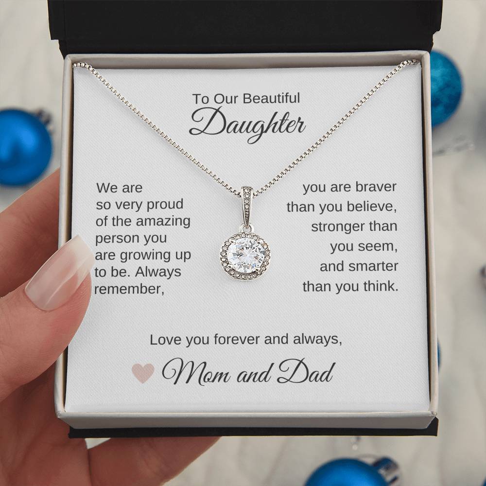 Daughter Necklace Presents for your Daughter White Gold Pendant - MKT Custom Jewelry