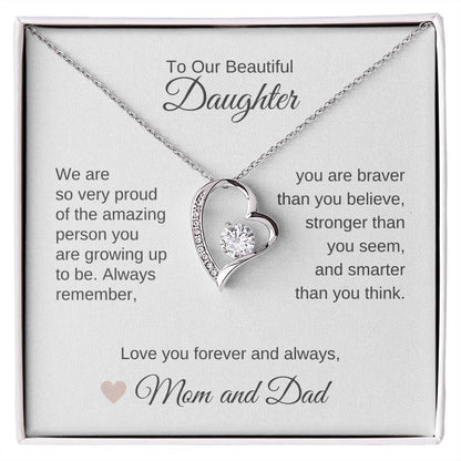 Daughter Necklace Present for Daughter Gifts for Daughter Gold Heart - MKT Custom Jewelry