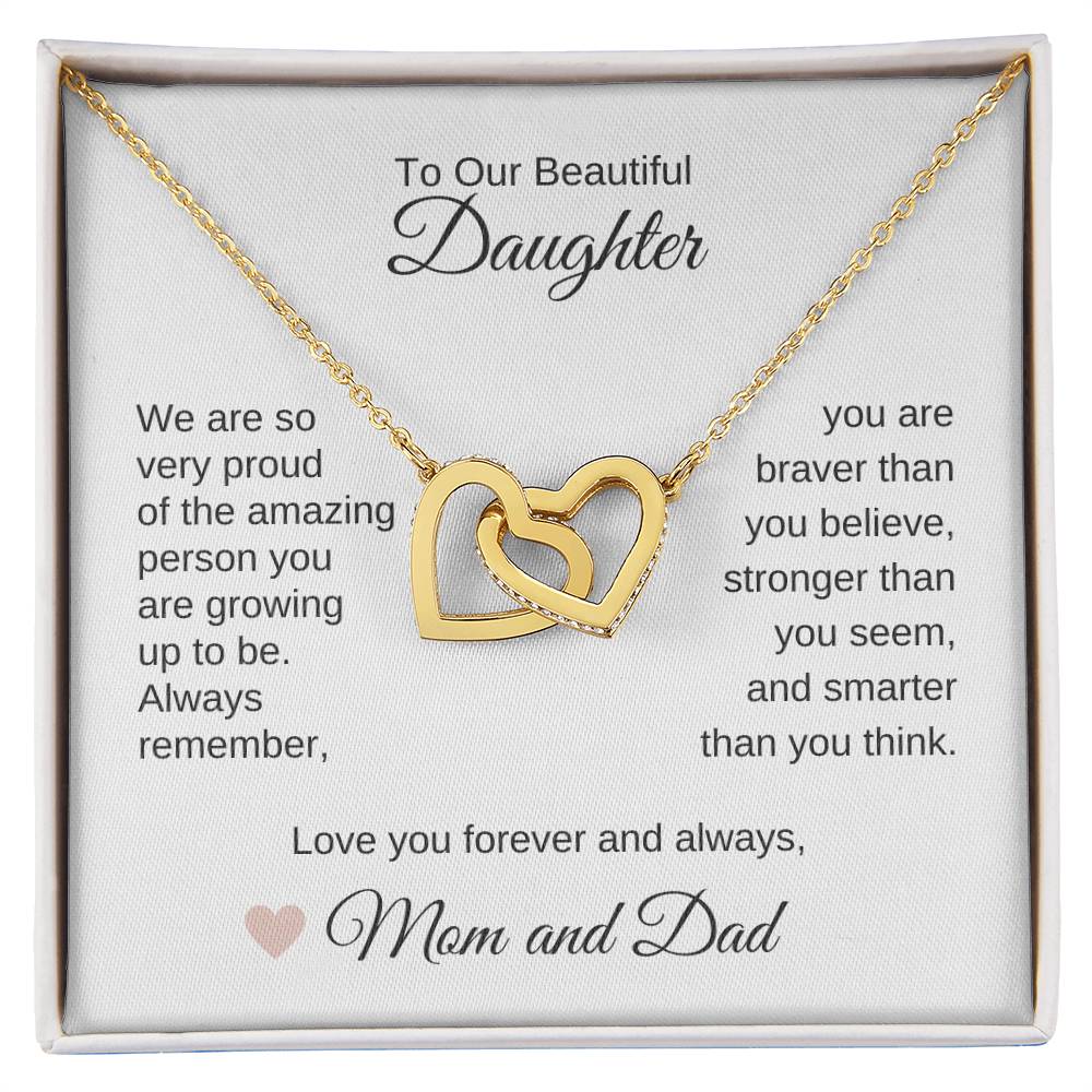 Daughter Necklace Presents for your Daughter Interlocking Hearts - MKT Custom Jewelry