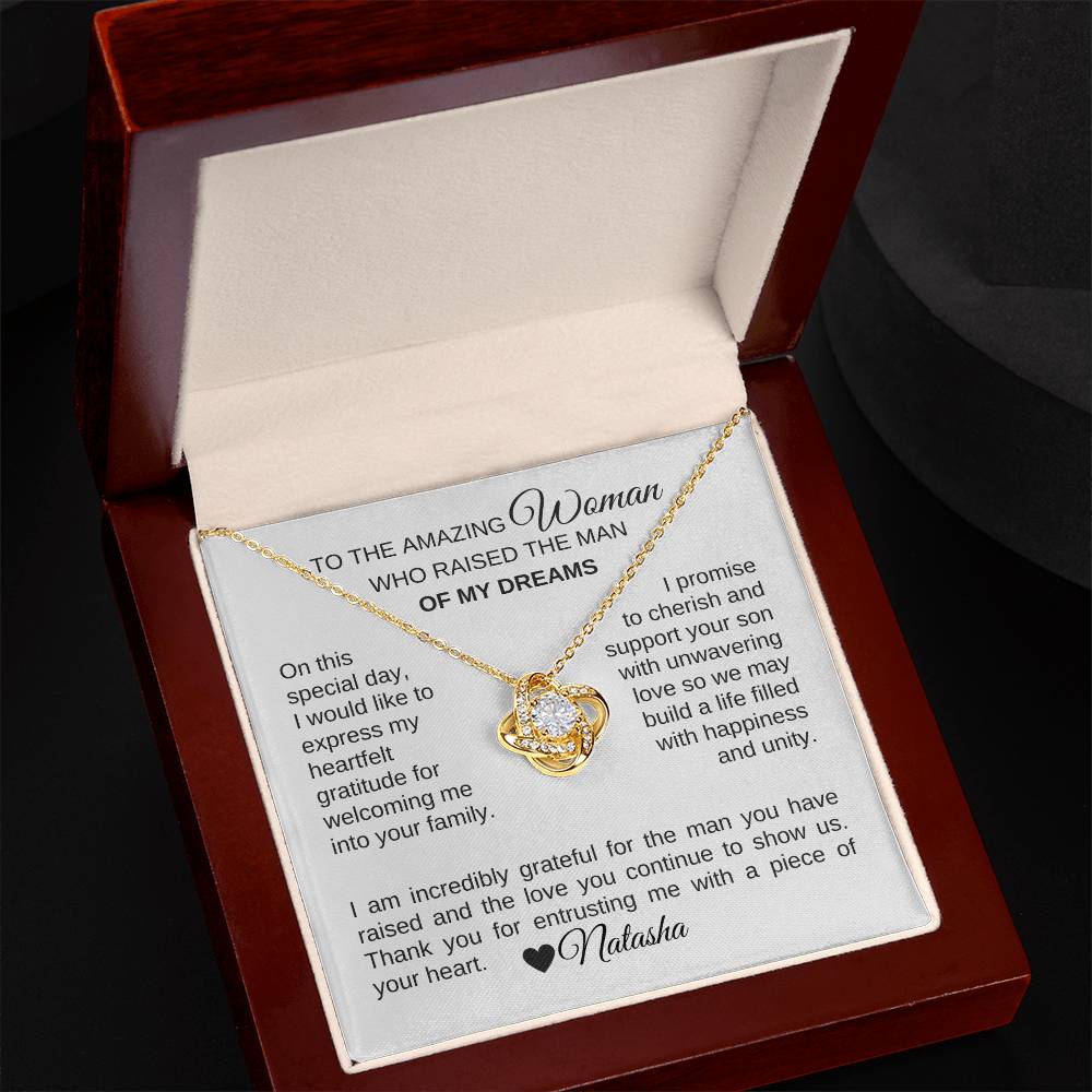 Mother of the Groom Wedding Gift Gift for Mother of Groom Gold Knot - MKT Custom Jewelry